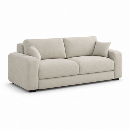 Canapé 2 places beige en polyester forme droite 180 x 90 x 85 cm